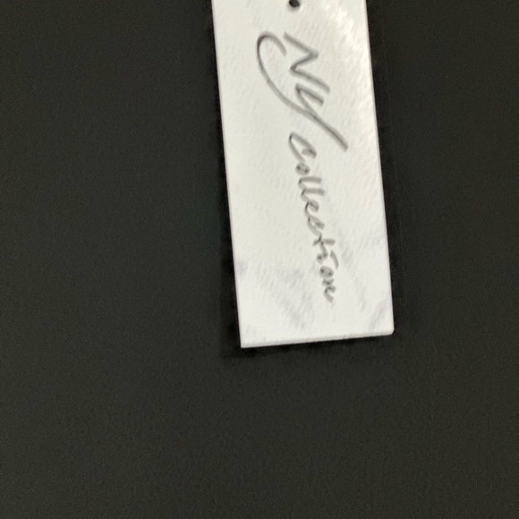 LADIES BLACK TOP WITH FAUX LEATHER SLEEVES - Picture 2 of 3